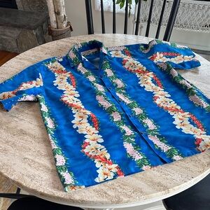 Blue Floral Men's Hawaiian Shirt